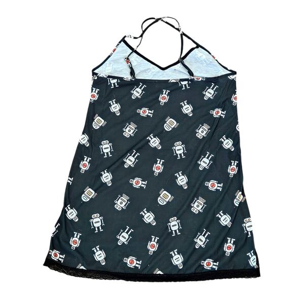 Modcloth x Breakfast for Dinner Sleep Bright Nightgown Robot Print Womens Medium - Picture 3 of 6